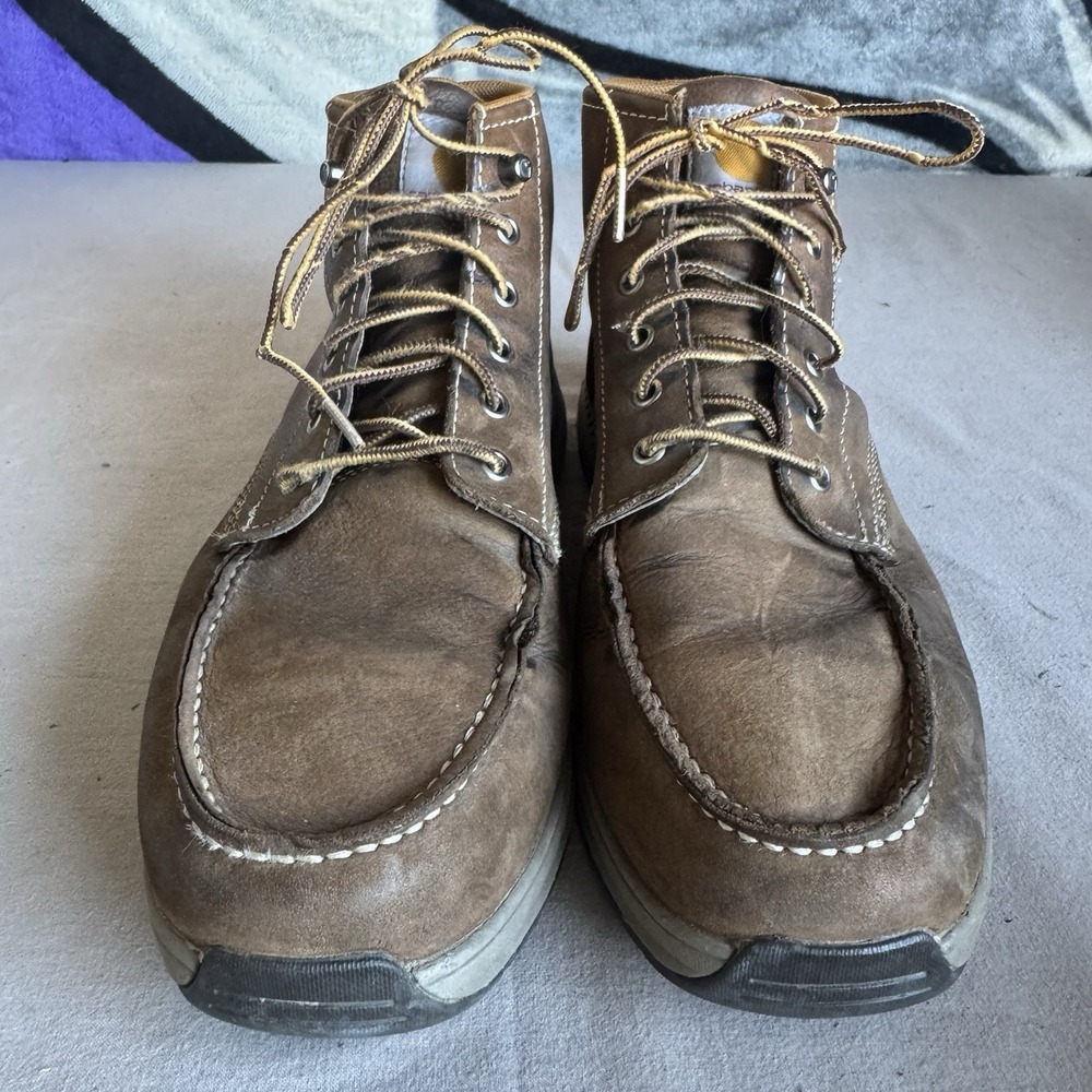 Size 11.5 - Carhartt Men's Moc Toe Wedge Chukka Soft Toe Work Boot Brown CMX4023 - Picture 3 of 10